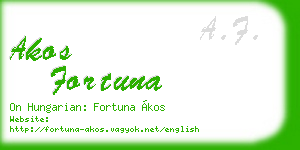 akos fortuna business card